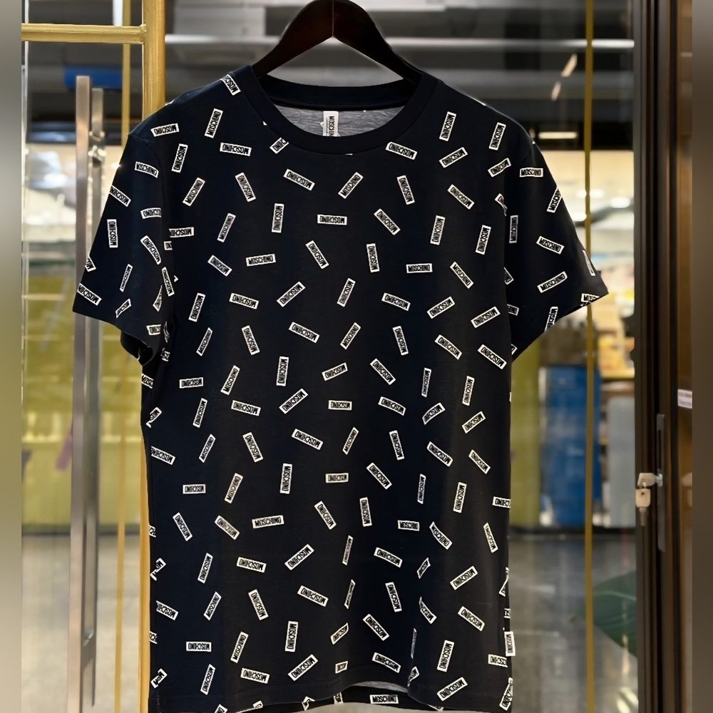 Moschino All Over Black Graphic Men's T-Shirt